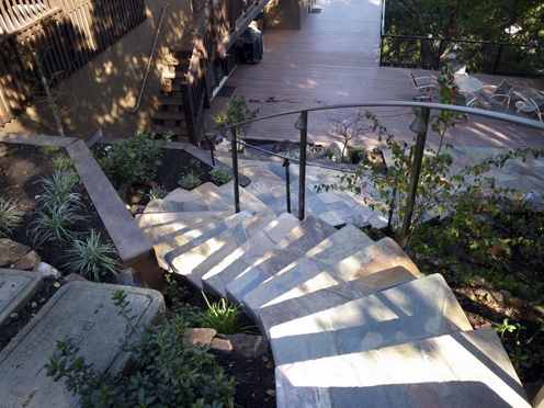 After, looking down the stairs