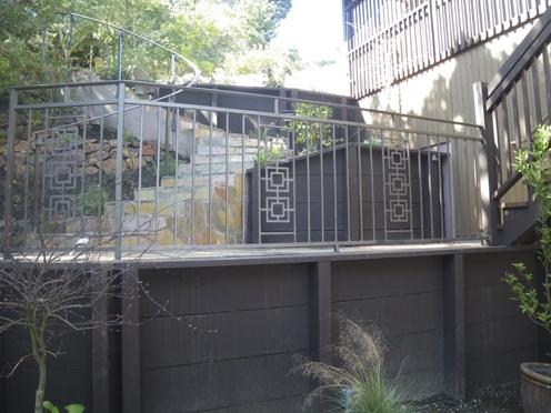 Close up of new walls, railing and stairs