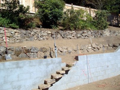 Terraced hillside before planting
