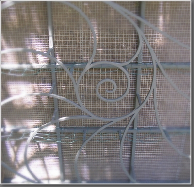 Close up of welded frame