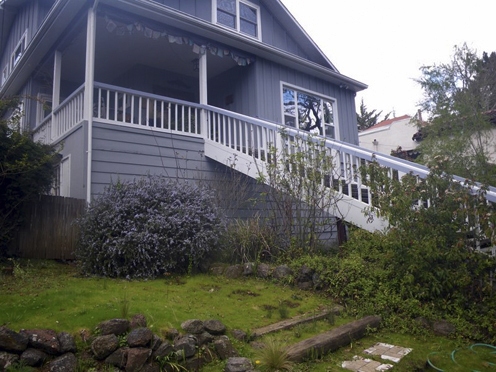 Looking up towards house before  landscaping